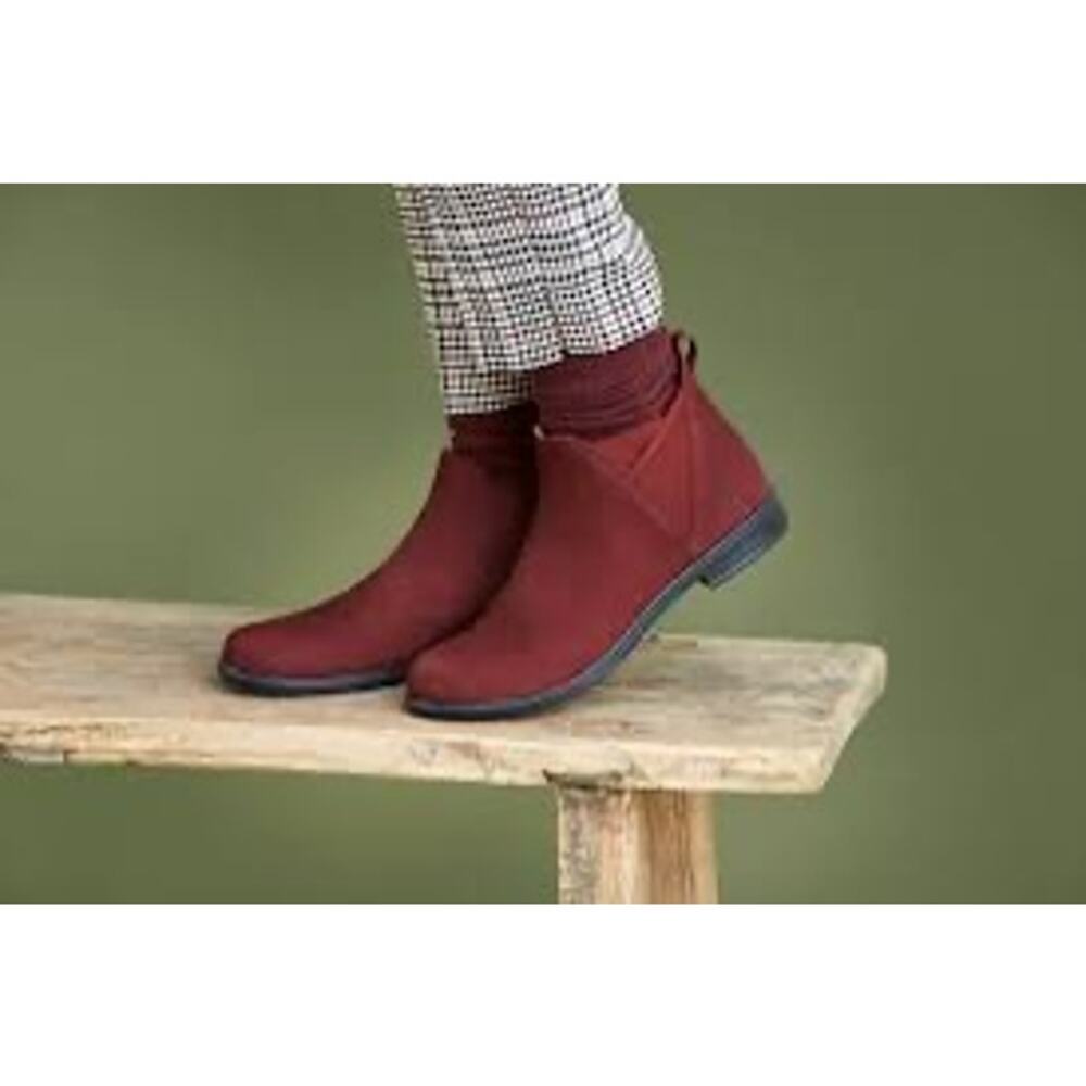 Hotter UK Womens York Burgendy Ox Blood Suede Side‎ Zip Ankle Booties Size 9 US